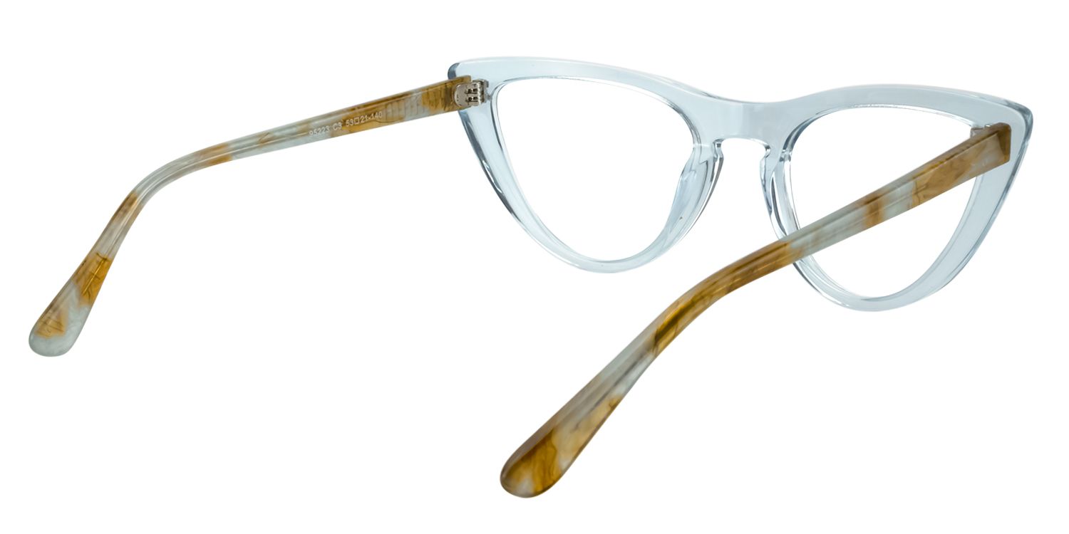 Cat eye Blue Clear Glasses | Zeelool Glasses5