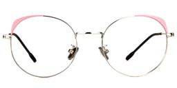 Sharon Cat Eye Pink/Sliver Glasses0