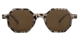 Andrea Geometric Light-Tortoise Sunglasses0