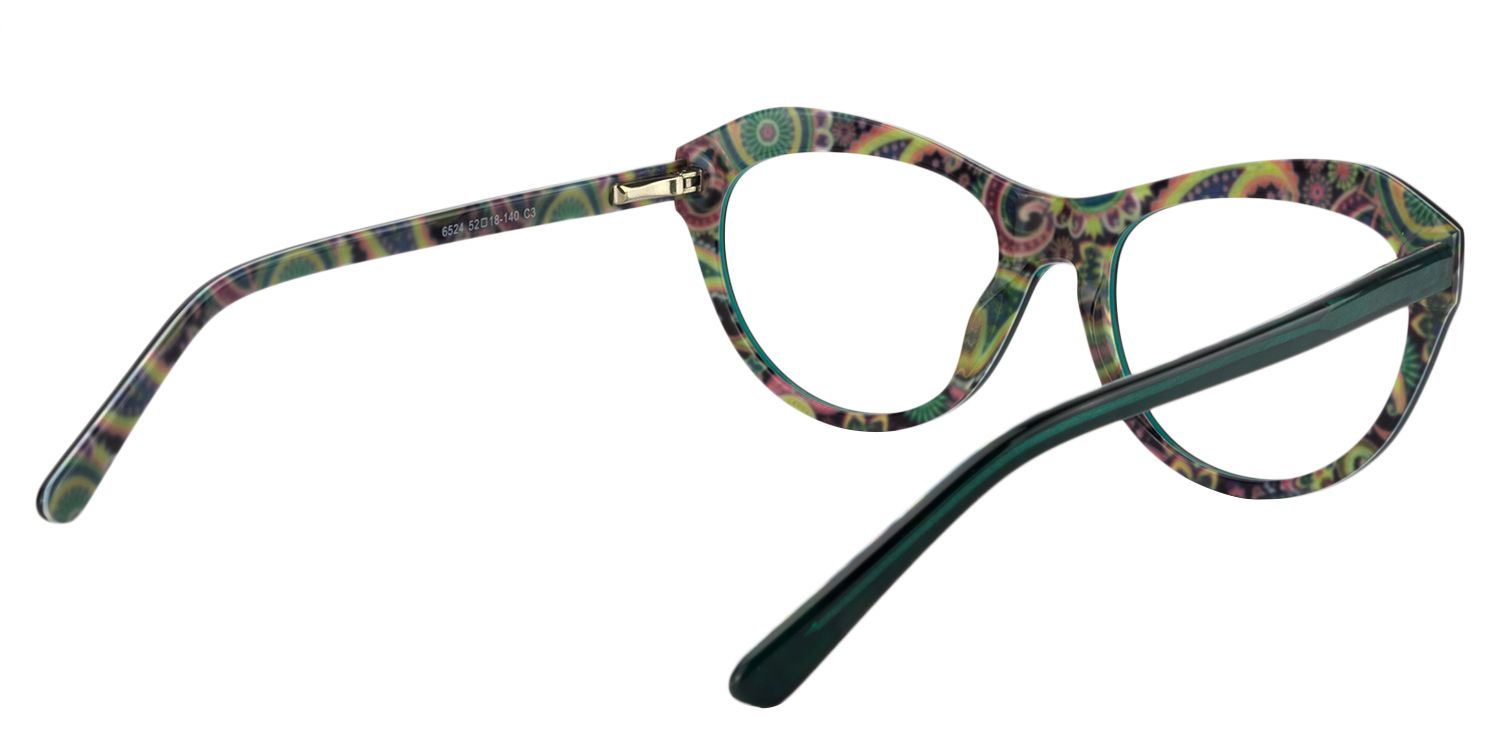 Browline Dark Green Glasses | Zeelool Glasses5