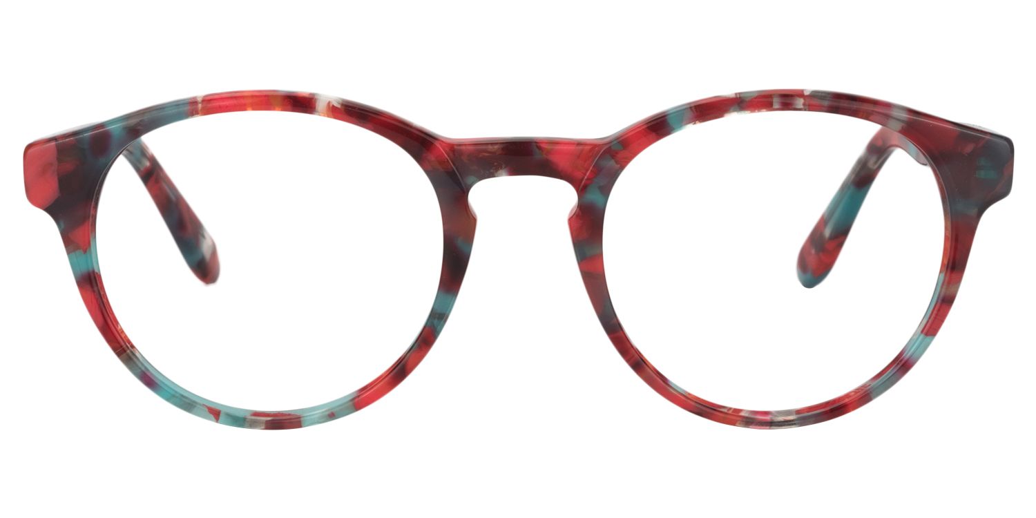 Round Red Floral Glasses | Zeelool Glasses0
