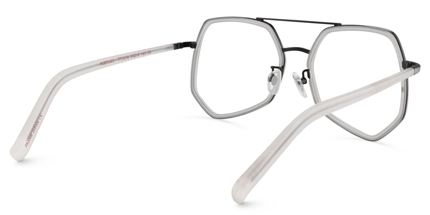 Aviator White Glasses | Zeelool Glasses5
