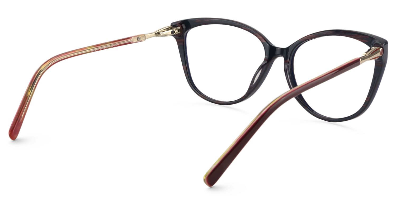 Cat eye Dark Red Glasses | Zeelool Glasses5