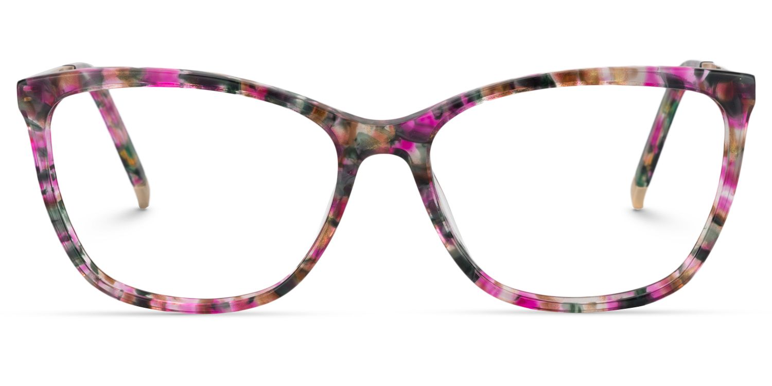 Square Red Floral Glasses | Zeelool Glasses0