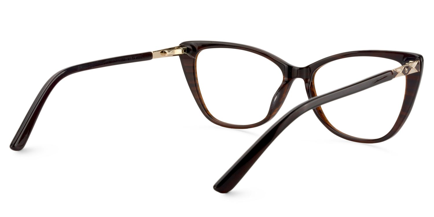 Cat eye Brown Glasses | Zeelool Glasses5