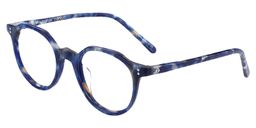Davina Geometric Blue Floral Glasses4