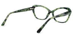 Carlotta Rectangle Green Floral Glasses5