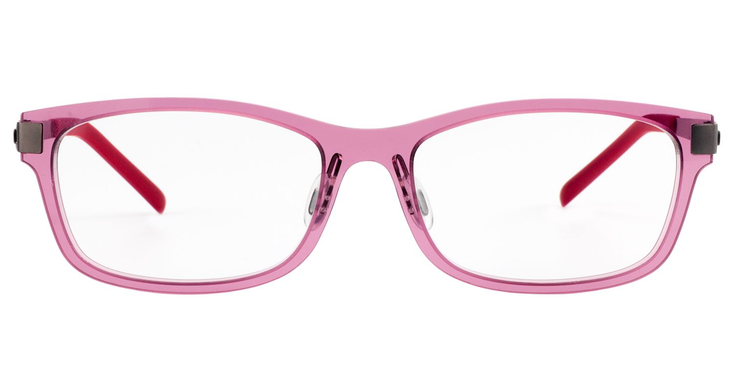 Rectangle Pink-Red Glasses | Zeelool Glasses0