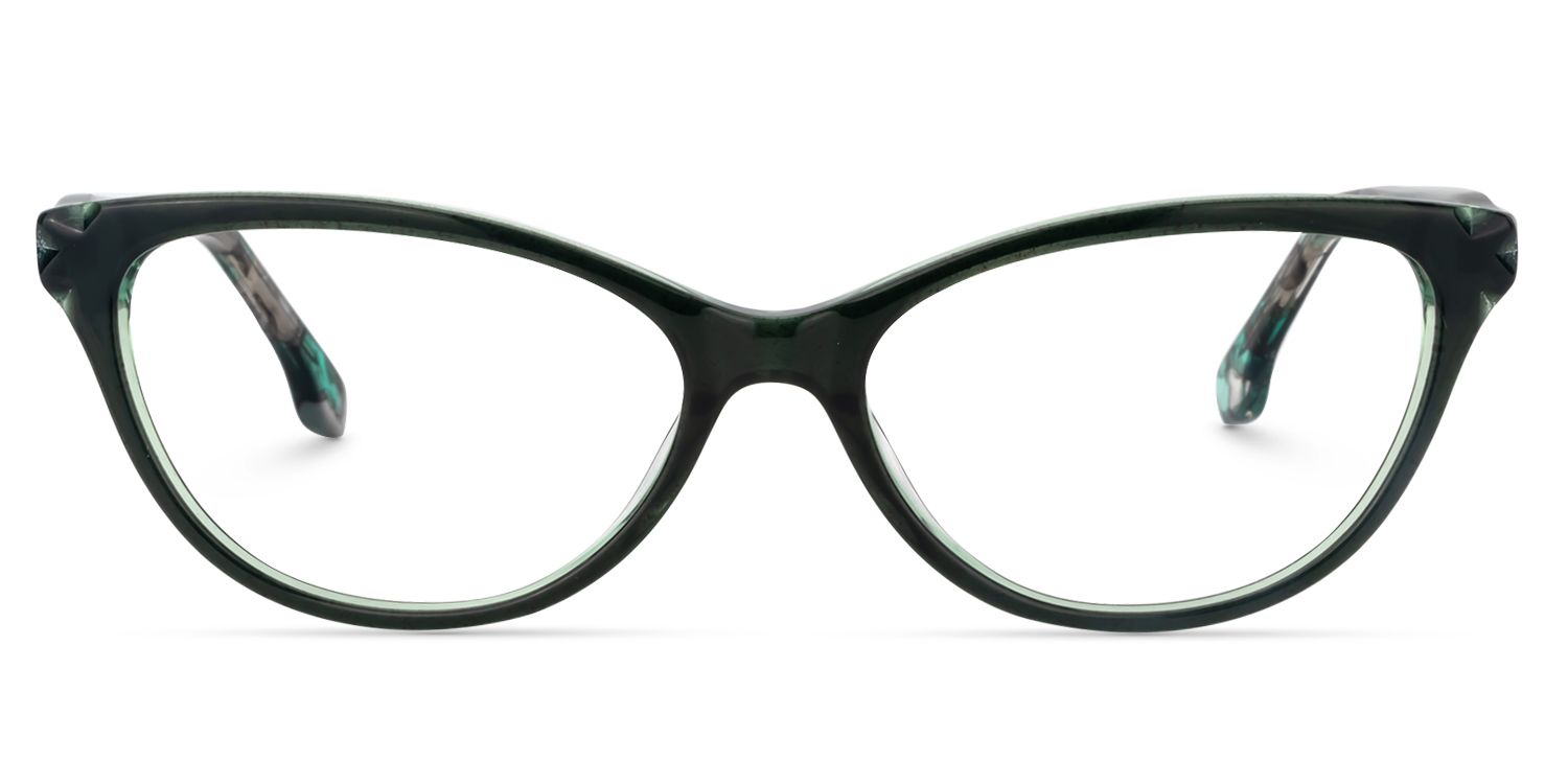 Cat Eye Dark Green Glasses | Zeelool Glasses0