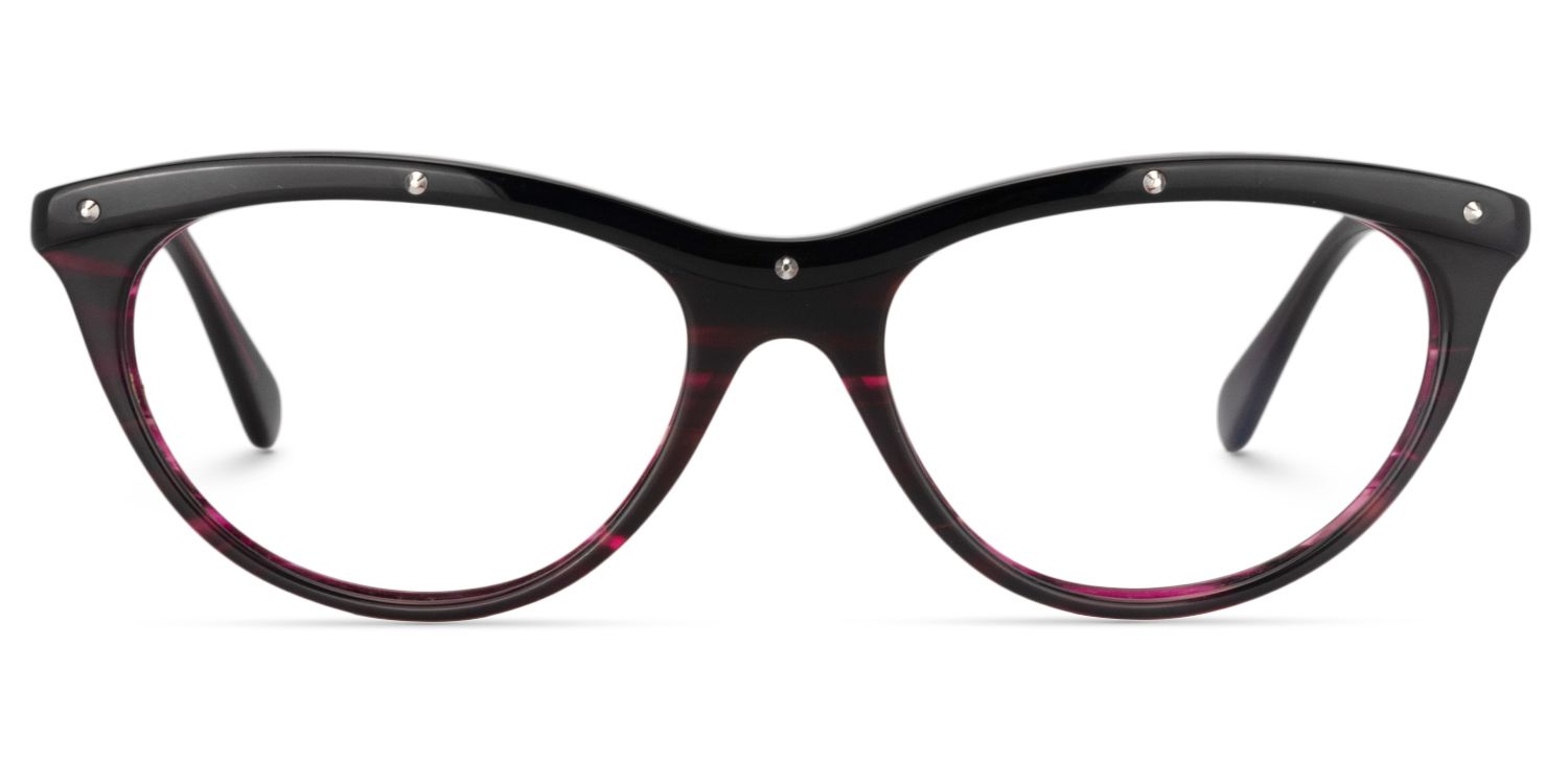 Cat Eye Black-Red Glasses | Zeelool Glasses0