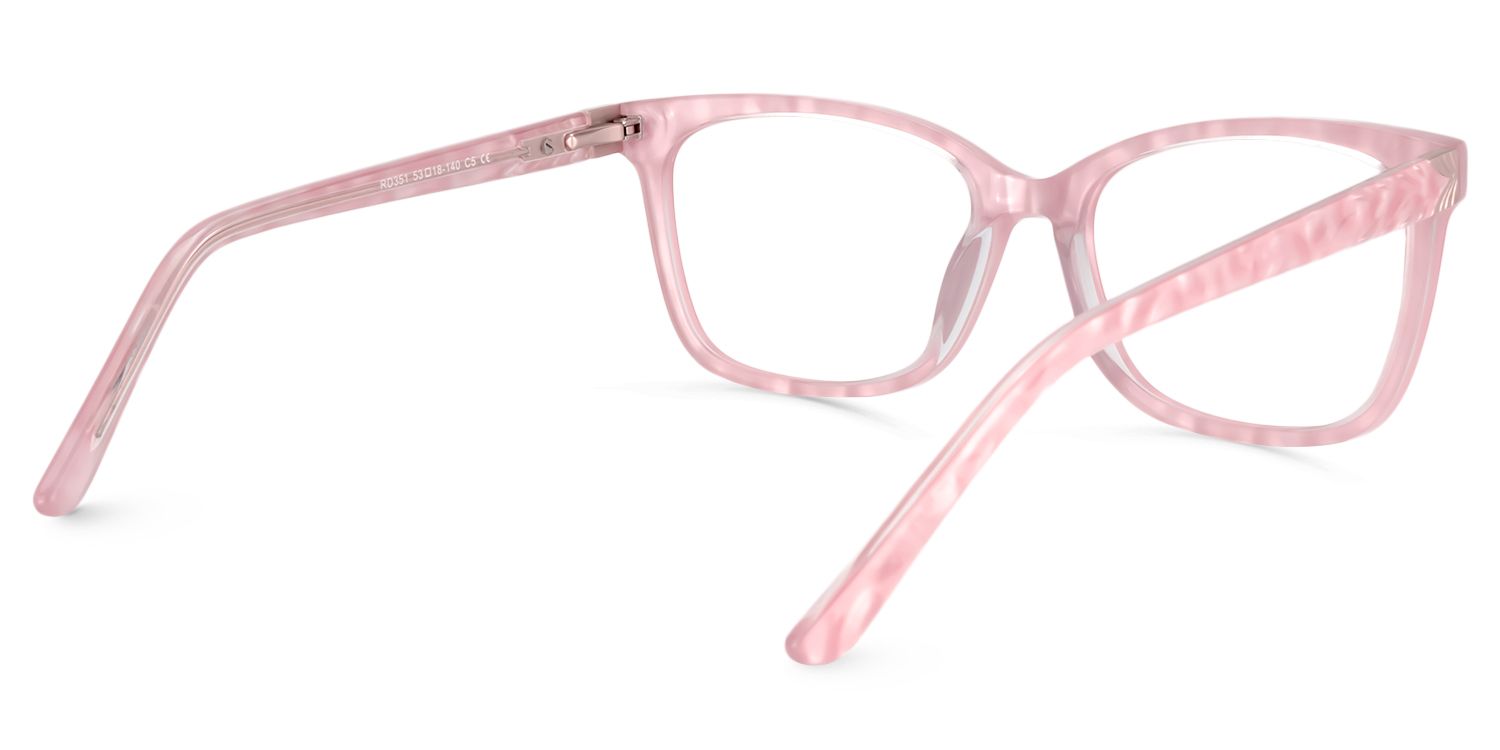 Rectangle Pink Glasses | Zeelool Glasses5