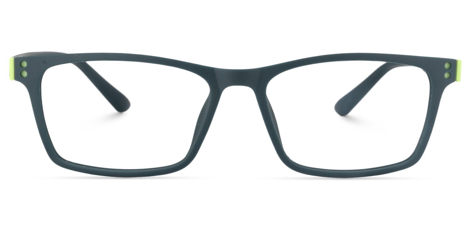 Rectangle Dark Green Glasses | Zeelool Glasses0