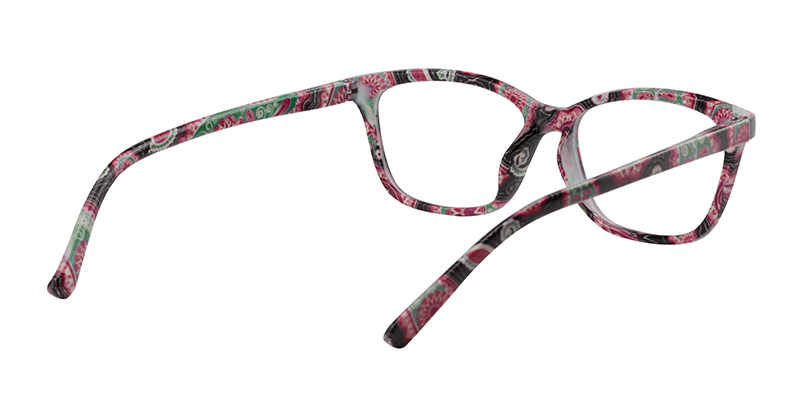 Rectangle Pink Floral Reading Glasses | Zeelool Reading Glasses5