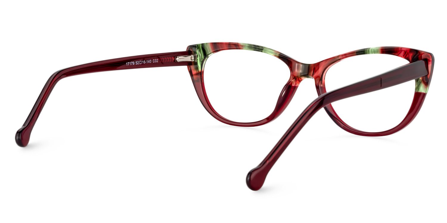 Cat Eye Dark Red Glasses | Zeelool Glasses5
