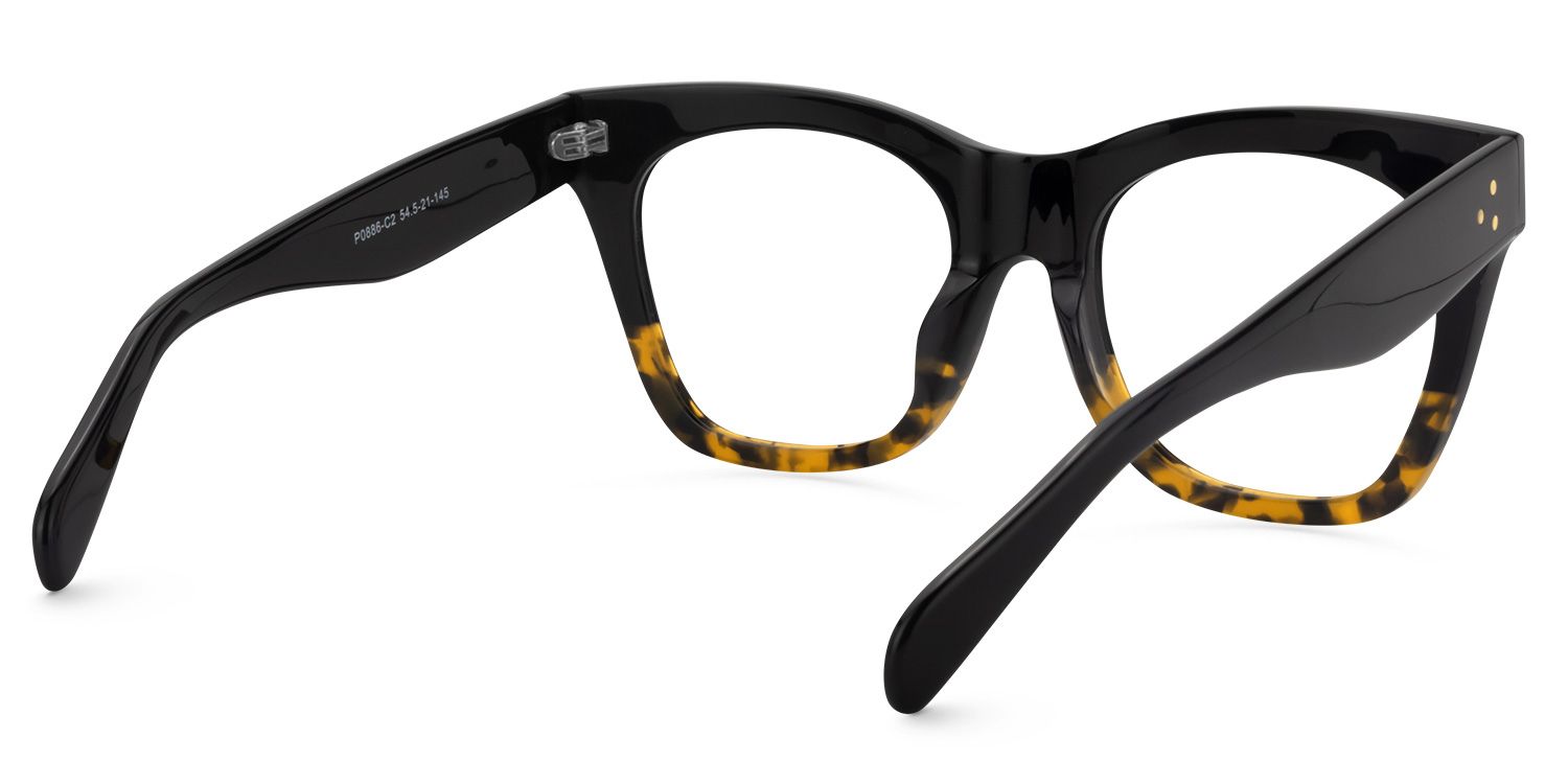 Rectangle Light Amber Glasses | Zeelool Eyeglasses4