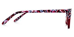 Clover Rectangle Dark Red Glasses3