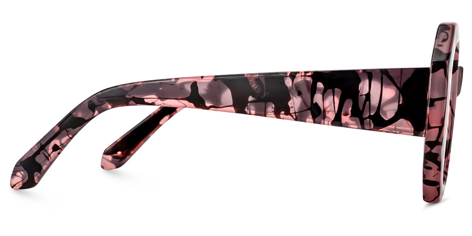 Geometric Pink-Floral Glasses | Zeelool Glasses3