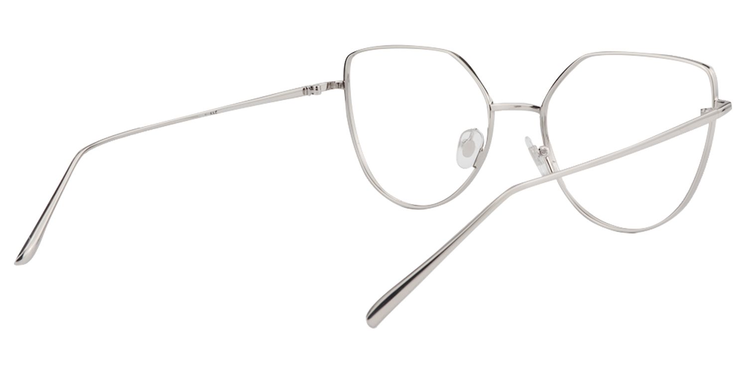 Ariel Cat Eye Silver Glasses | Zeelool Glasses5
