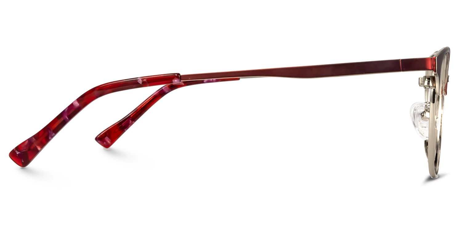 Browline Red Glasses | Zeelool Eyeglasses3