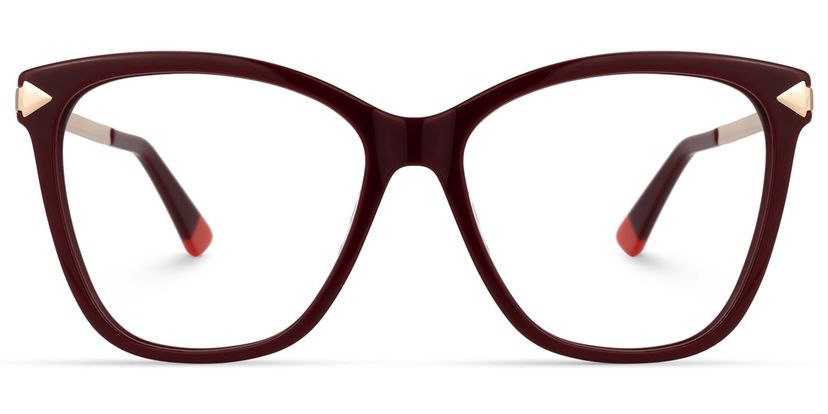 Brinelly Cateye Dark-Red Glasses