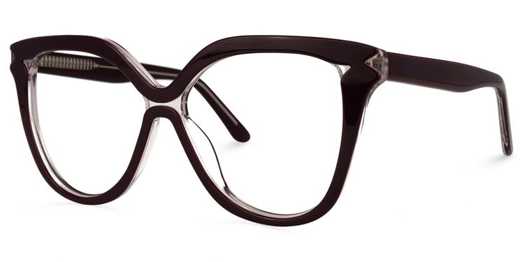 Sahara Geometric Dark-Red Glasses
