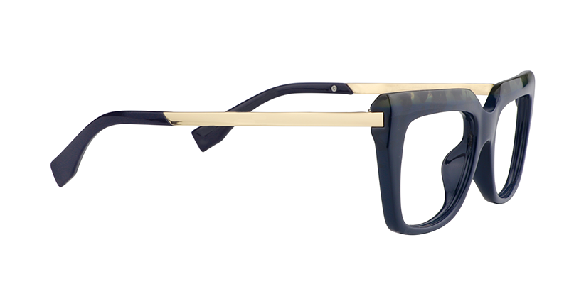 Rectangle Dark Blue Glasses | Zeelool Prescription Glasses4