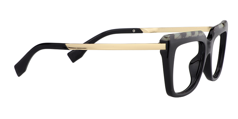 Rectangle Black Glasses | Zeelool Prescription Glasses4