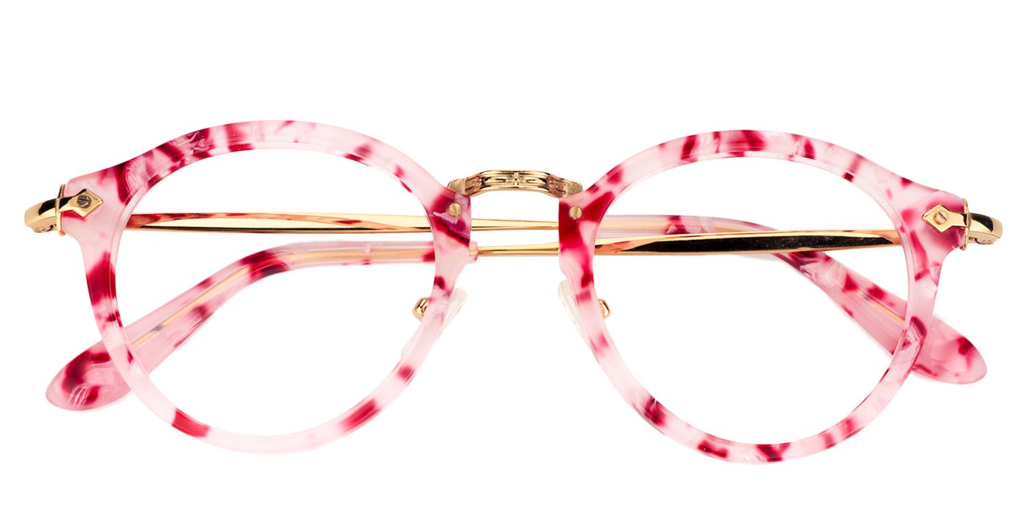 Round Pink Tortoise Glasses | Zeelool Glasses1