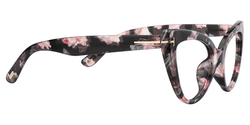 Cat Eye Pink Floral Glasses | Zeelool Eyeglass Frames4