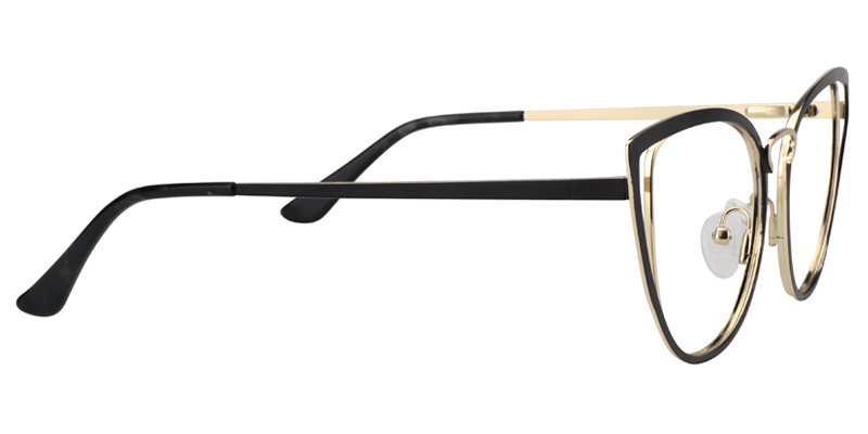 Cateye Black&Gold Glassess | Zeelool Eyeglass Frames3