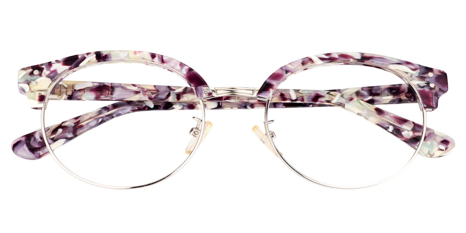 Round Pink Floral Glasses | Zeelool Glasses1