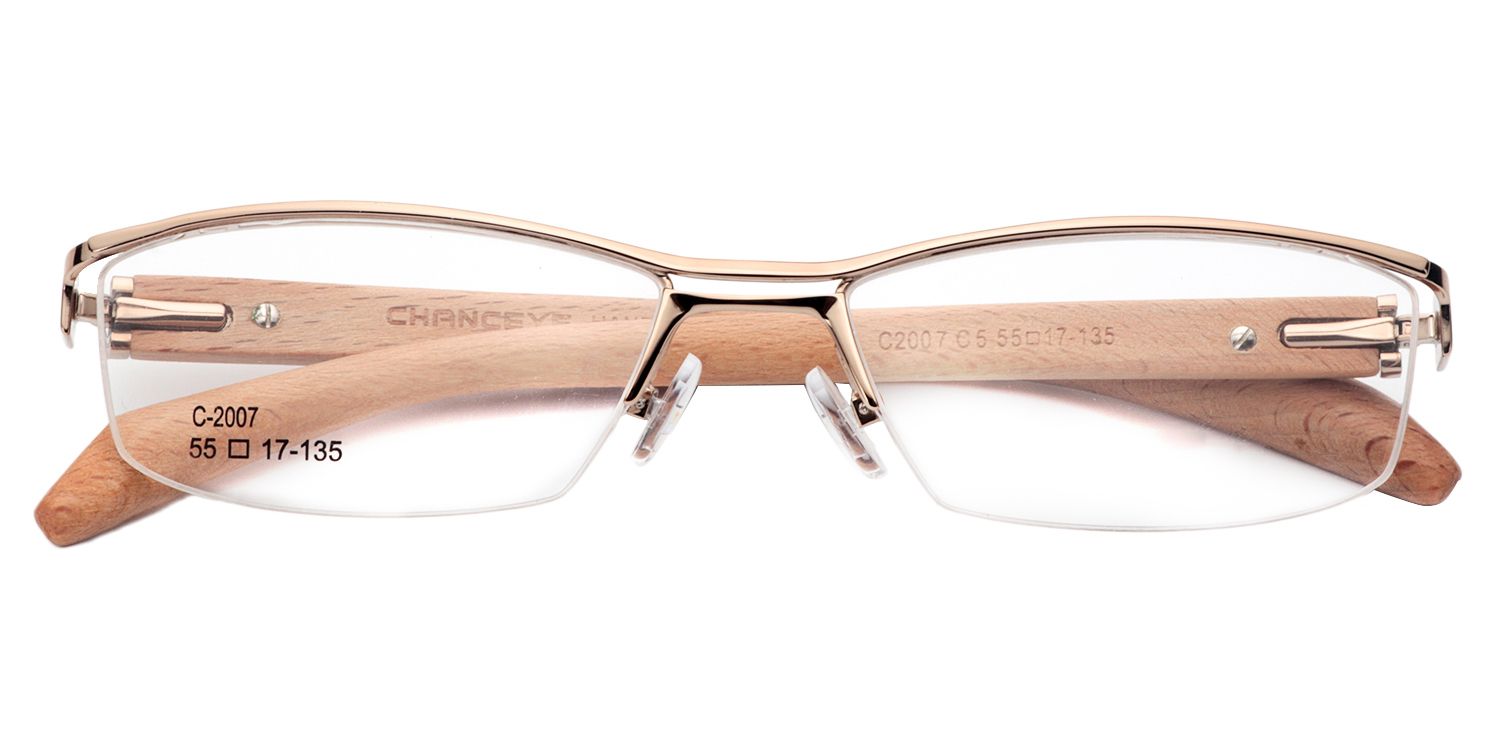 Rectangle Gold Glasses | Zeelool Glasses1