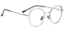 Sharon Cat Eye Pink/Sliver Glasses3