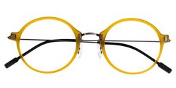 Olga Round Yellow Glasses1