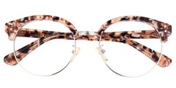 Lillian Round Brown/Pattern Glasses1