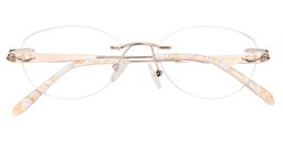 Melody Oval Gold Glasses1