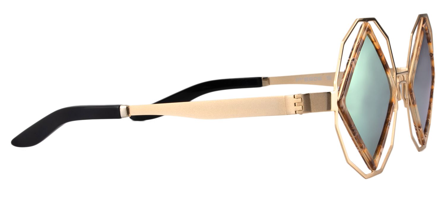 Geometric Gold Sunglasses | Zeelool Sunglasses4