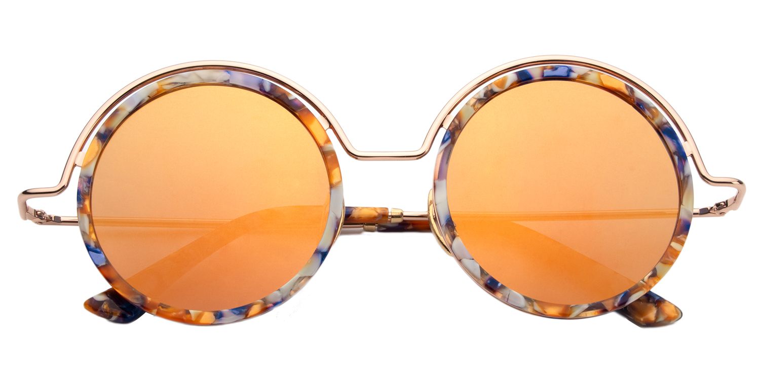 Round Purple Floral Sunglasses | Zeelool Sunglasses1