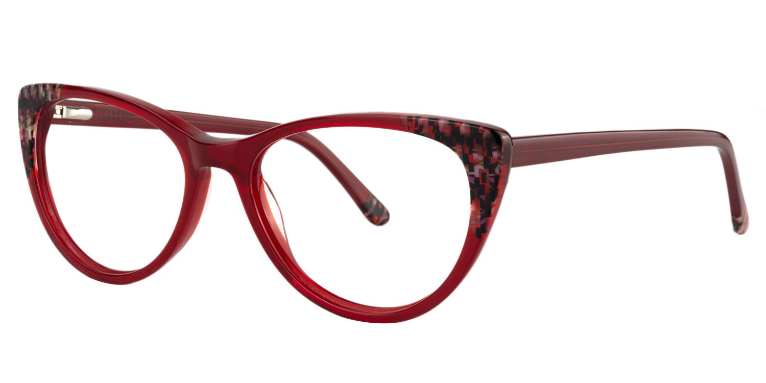 Cat Eye Dark Red Glasses | Zeelool Glasses3