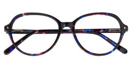Aldred Oval Blue Tortoise Glasses1