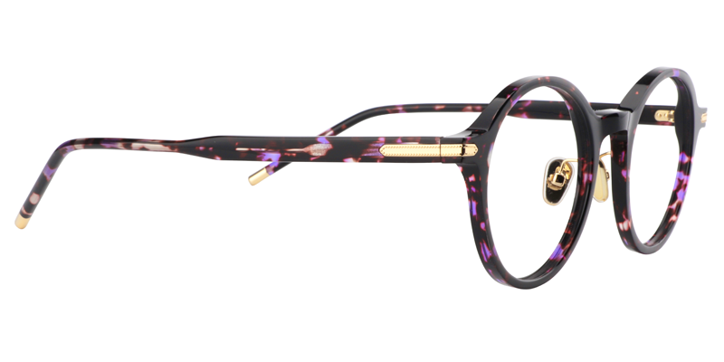 Round Purple Floral Glasses |  Zeelool Eyeglass Frames4
