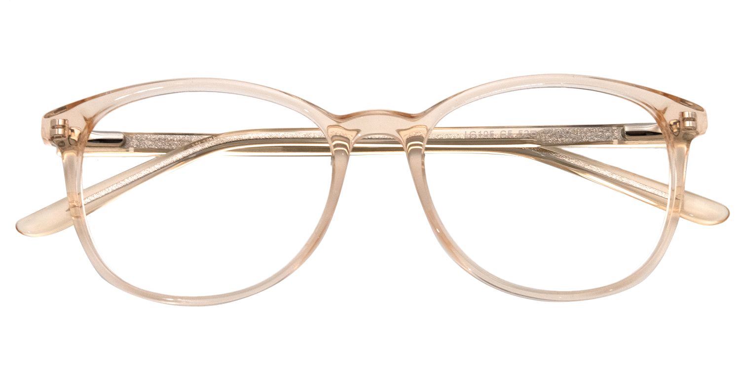 Round Beige Clear Glasses | Zeelool Glasses1