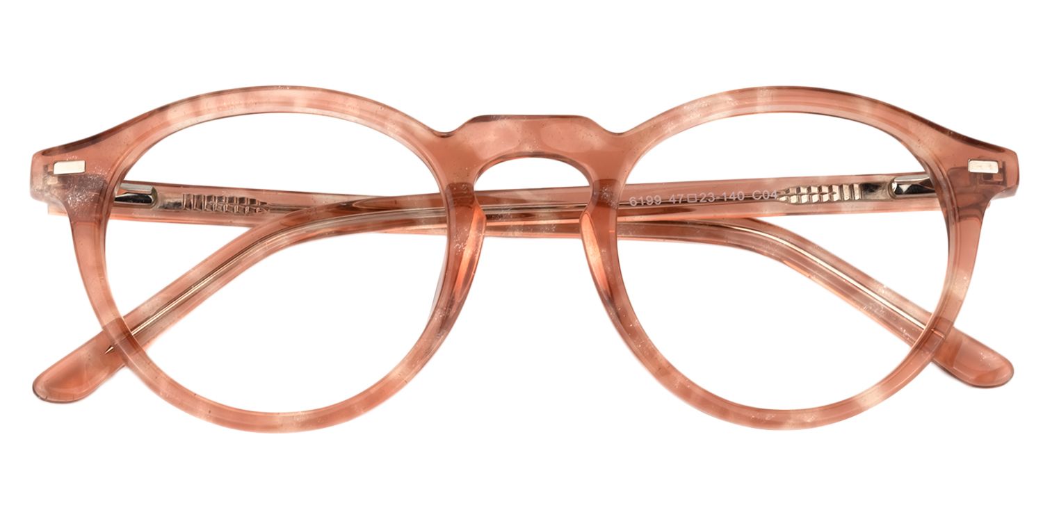 Round Living Coral Glasses | Zeelool Glasses1