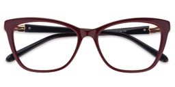 Caitlin Cat eye Dark Red Glasses1