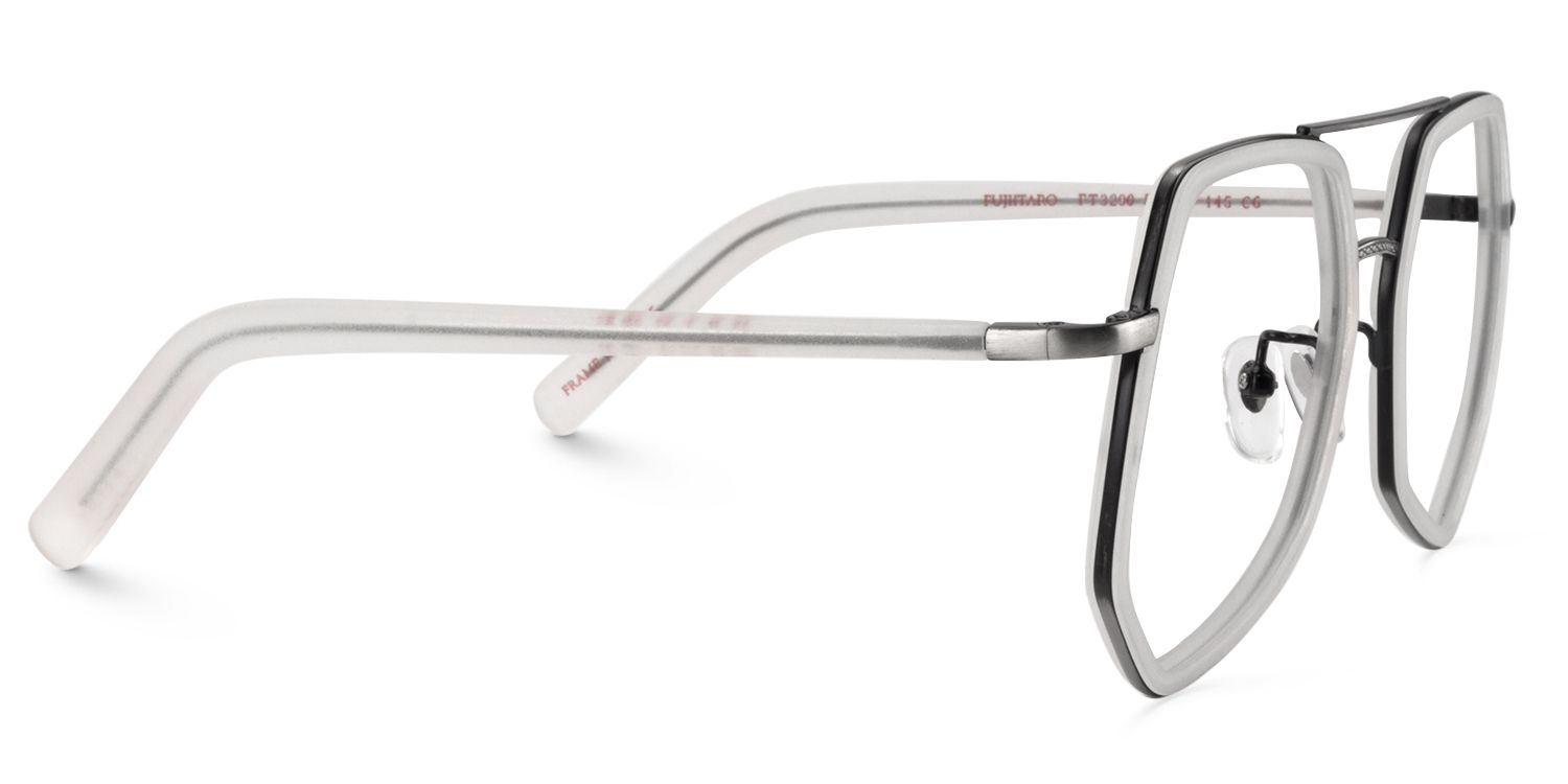 Aviator White Glasses | Zeelool Glasses4