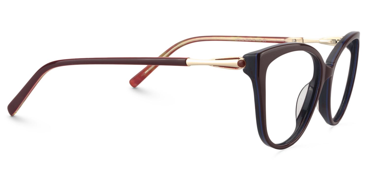 Cat eye Dark Red Glasses | Zeelool Glasses4