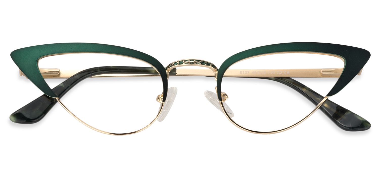 Cateye Green Glasses | Zeelool Eyeglass Frames1