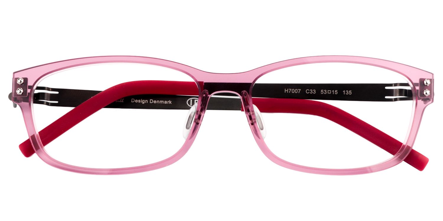 Rectangle Red-Pink Glasses | Zeelool Glasses1