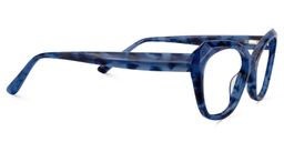 Carlotta Rectangle Blue Floral Glasses4