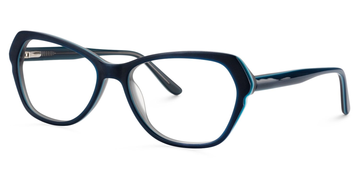 Rectangle Dark Blue Glasses | Zeelool Glasses2
